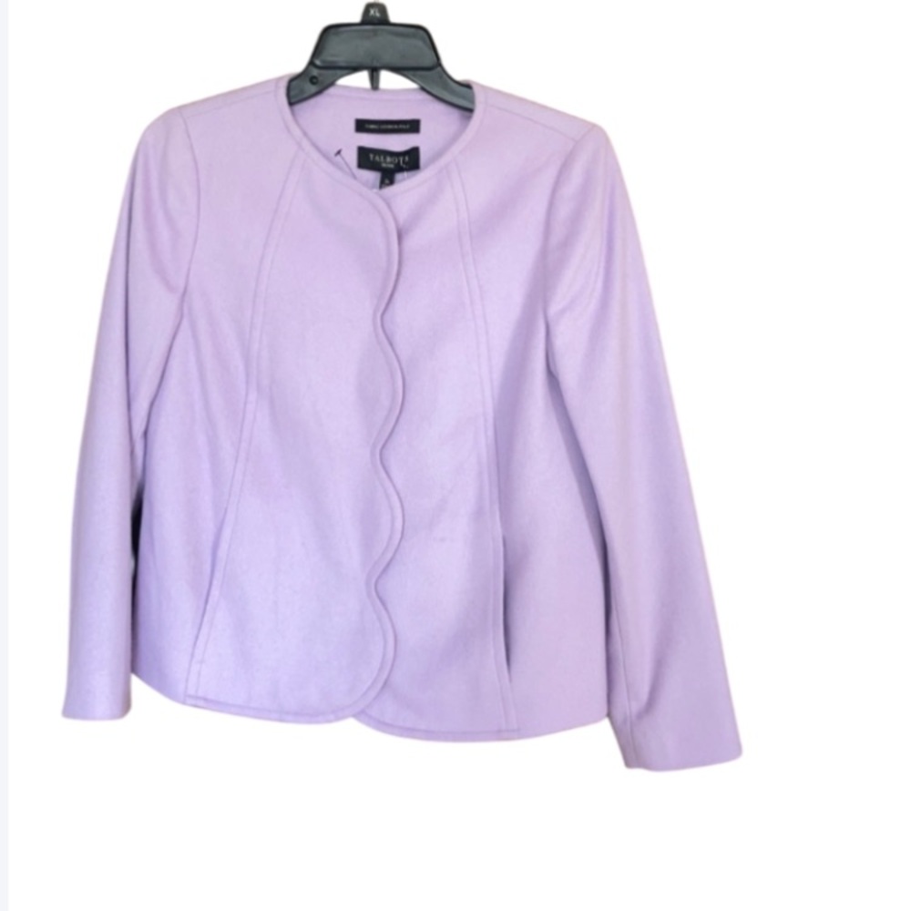 Talbots scalloped edge lined jacket 80% wool fabric made in Italy 2P - Picture 17 of 17